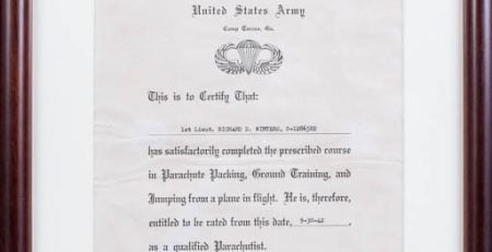 Dick Winters Airborne Qualification Certificate
