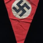 Original WWII Era German NSDAP (Nazi Party) Cloth Parade Pennant Type Flag Brought Home By A U.S. Veteran Certified