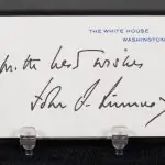 JOHN F. KENNEDY Original SIGNED White House Card