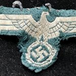 Original WWII German Army (Heer) EM/NCO'S OVERSEAS/M43 CAP EAGLE. (MÃ¼tzen Adler) Removed From A Cap Certified
