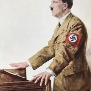 Original Classic Adolf Hitler Colorized Photo Postcard By Hoffman Circa 1930â€™s By Certified By The Gettysburg Museum Of History