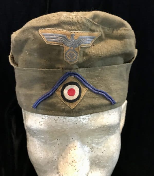Original WWII German Army (Heer) Medic Africa Corps EM/NCO'S TROPICAL OVERSEAS CAP. (TropenfeldmÃ¼tze) Certified