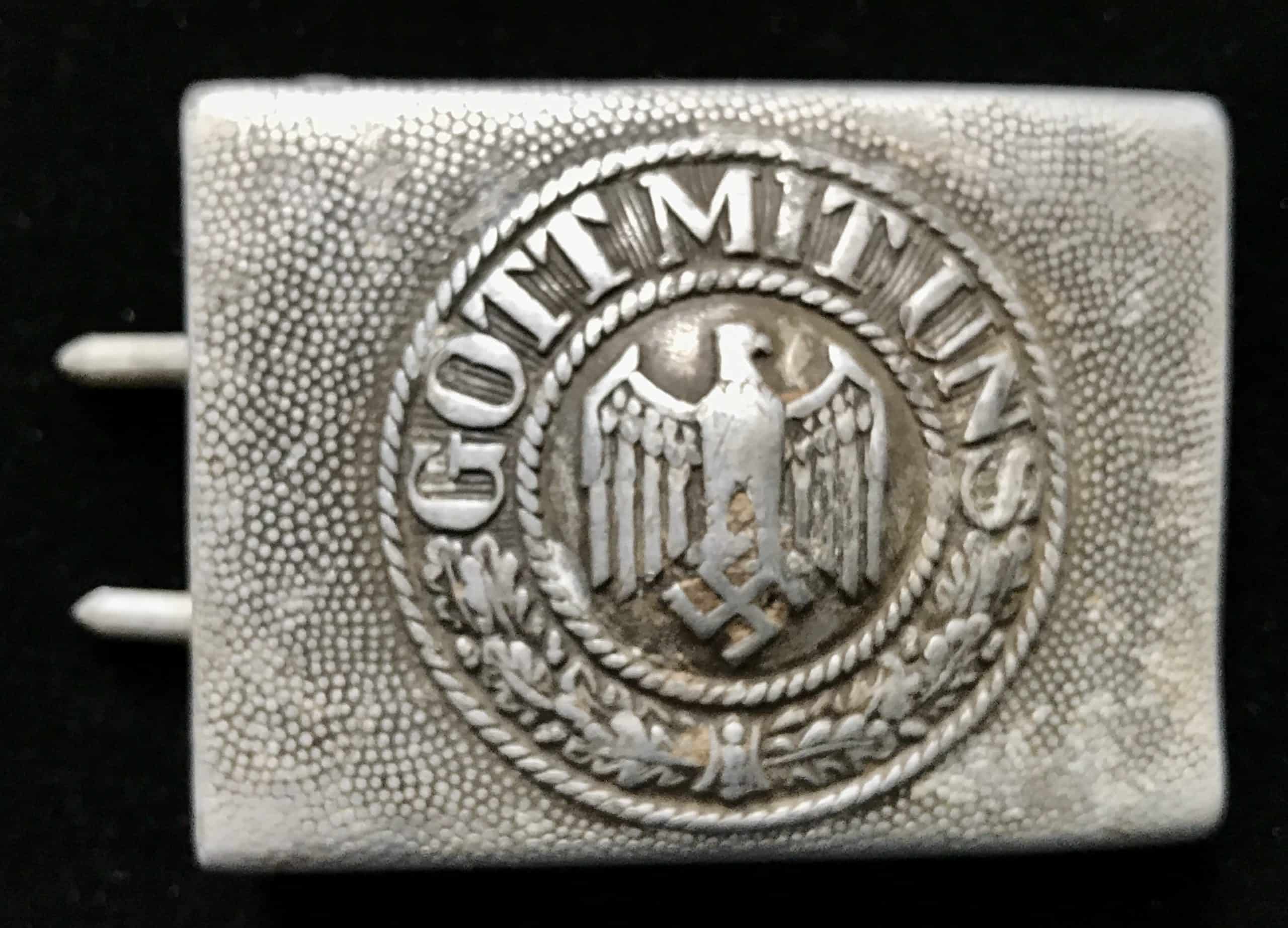 Original WWII German Army Buckle: Certified Combat Relic - How To Identify A Fake Ww2 German Belt Buckle
