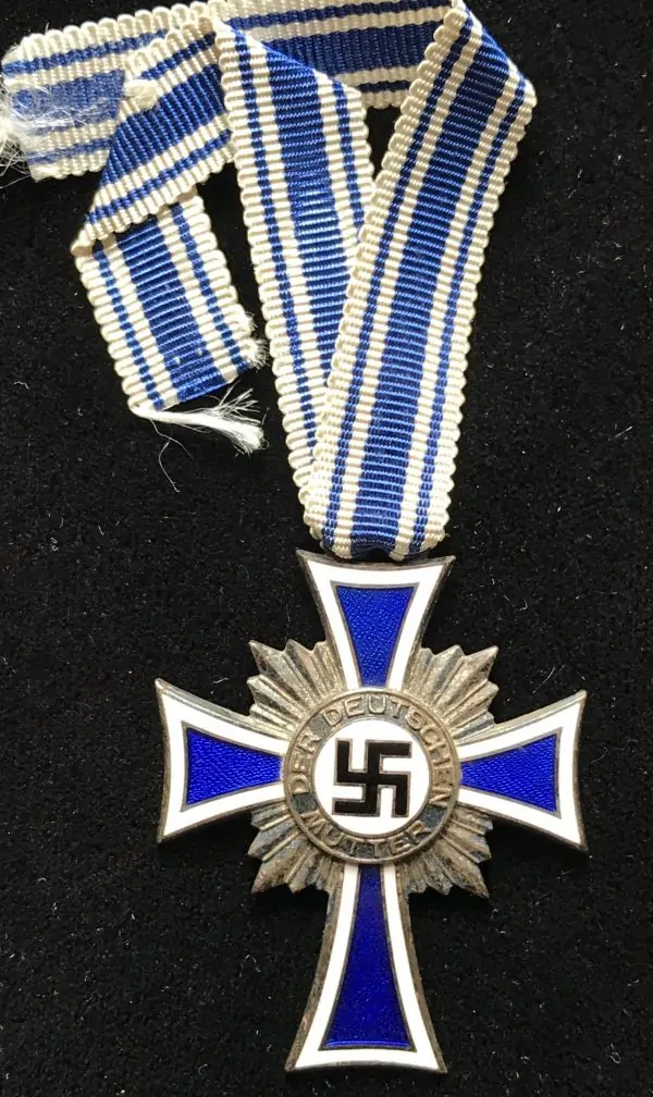 Original WWII Era German Motherâ€™s Cross Ehrenkreuz der Deutschen Mutter In Silver Certified