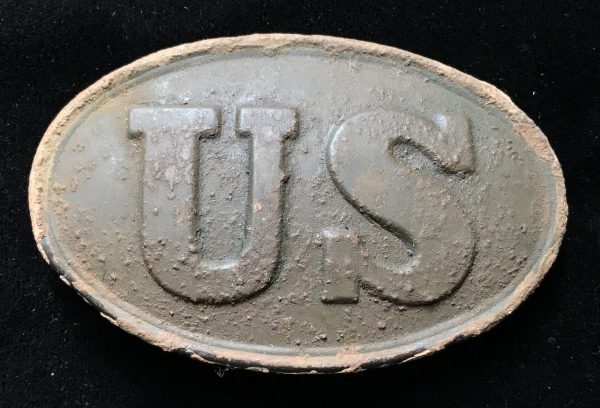 Original Nice Civil War Excavated Relic U.S. BOX Plate Recovered At Chancellorsville Certified