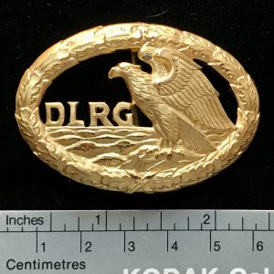 Original German RARE NSDAP (Nazi Party) GOLD DLRG ACHIEVEMENT BADGE. (Aufschlagnadel Abzeichen) Certified