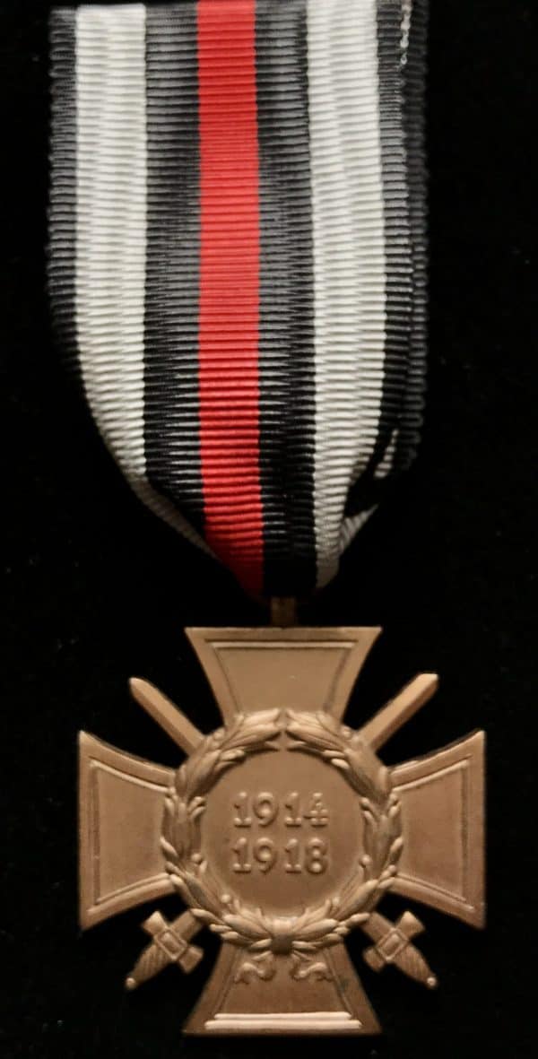 Original WWI German Combat Cross Of Honor 1914-1918 With Ribbon Certified By The Gettysburg Museum Of History