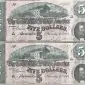 2x Original Un-Circulated Consecutive Numbered Confederate $5.00 Note 1864 (Confederate Money) Certified By The Gettysburg Museum Of History