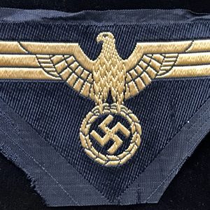 Original German NSDAP (NAZI PARTY) M44 PATTERN REICHSBAHN SLEEVE EAGLE. (Hoheitsabzeichen) Certified