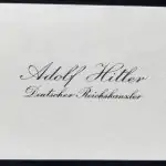 Adolf Hitlerâ€™s Personal Calling Card Captured From Schloss Klessheim By A U.S. Captain Certified