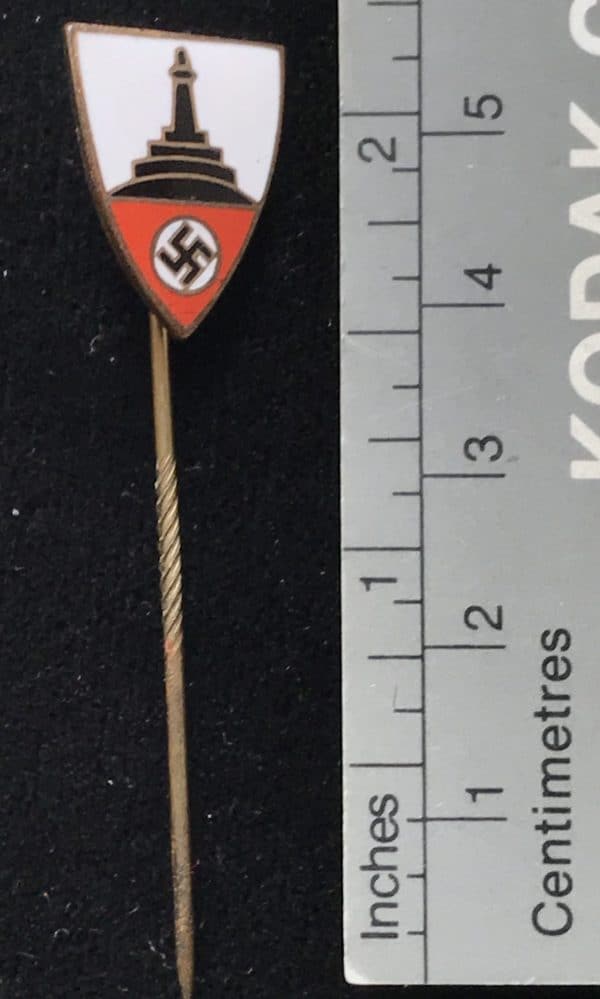 Original German NSDAP (Nazi Party) DRKB MEMBERâ€™S LAPEL PIN. (Mitglied Aufschlagnadel) Certified