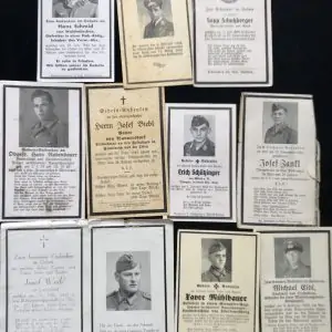 10x Original WWII German Death Cards Wehrmacht (Heer) And Luftwaffe Certified By The Gettysburg Museum Of History
