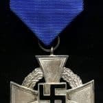 Original WWII German 25 Year Silver FAITHFUL SERVICE Medal Brought Home By A U.S. Veteran Certified