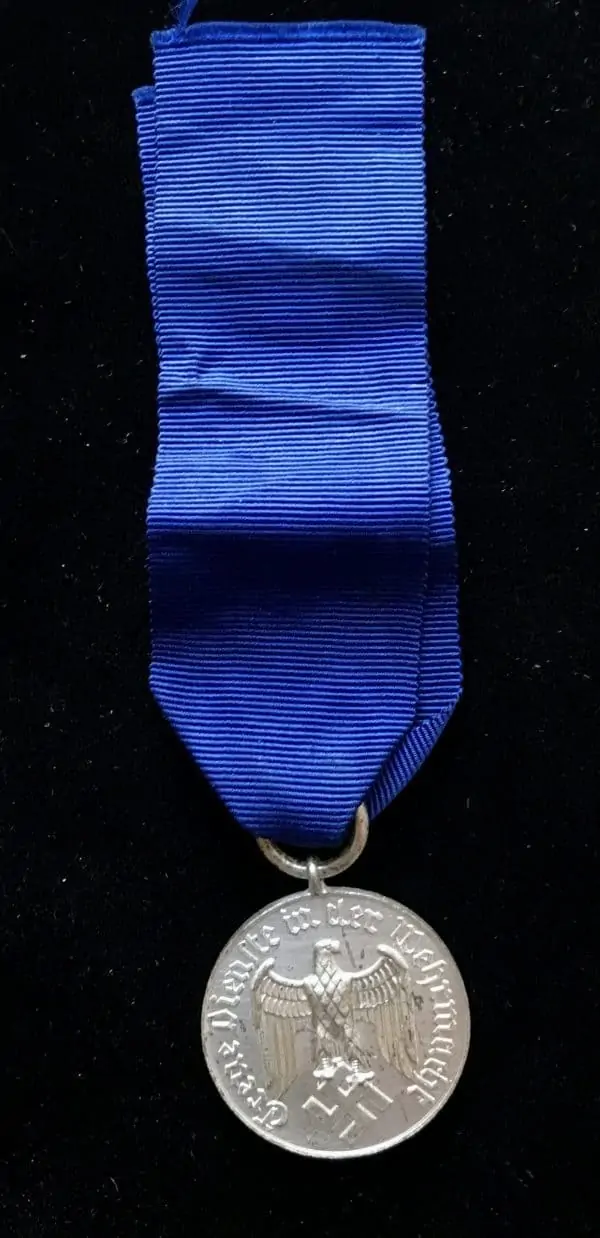 Original WWII German FOUR YEAR LONG SERVICE MEDAL. (Wehrmacht-Dienstauszeichnungen) Brought Home By A U.S. Veteran Certified