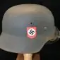 Outstanding Minty WWII German M-42 Double Decal Field Police Helmet Jumbo Size Brought Back By A U.S. Veteran Certified