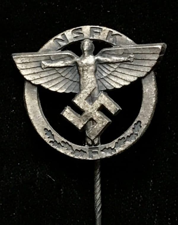 Original German NSDAP (NAZI PARTY) NSFK SPONSORING MEMBERâ€™S STICK PIN. (FÃ¶rderer-Abzeichen) Certified