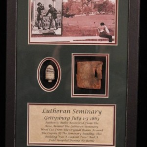 Battle Of Gettysburg Artifact from the Luthern Seminary Plus a Bullet Recovered From This Area