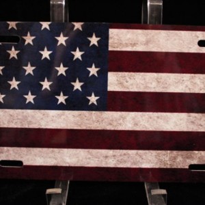 American Flag License Plate
