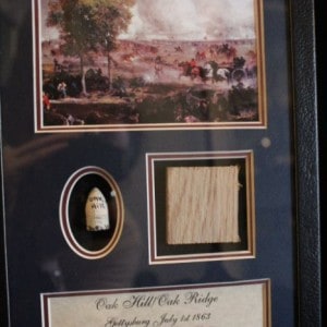 Oak Hill/Oak Ridge Battlefield Wood and Bullet Display Gettysburg