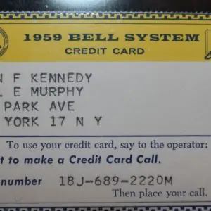 JFK's Personally Owned Phone Calling Card From 1959 Saved By Evelyn Lincoln Museum Documentation