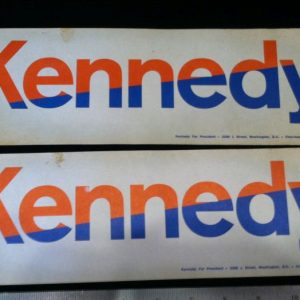 2 Original Kennedy Bumper Stickers From RFK's Assassination Ambassador Hotel 6/5/68