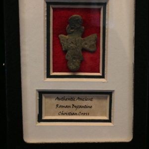 Authentic Ancient Roman (Byzantine) Christian Cross In Matted Collectors Box