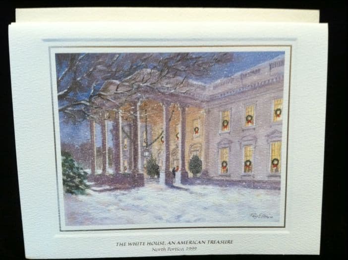 President Bill & Hillary Clinton 1998 White House Christmas Large & Small Cards 