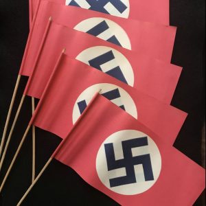 5x Original WWII Period German Nazi Party Parade Flag On Wooden Stick
