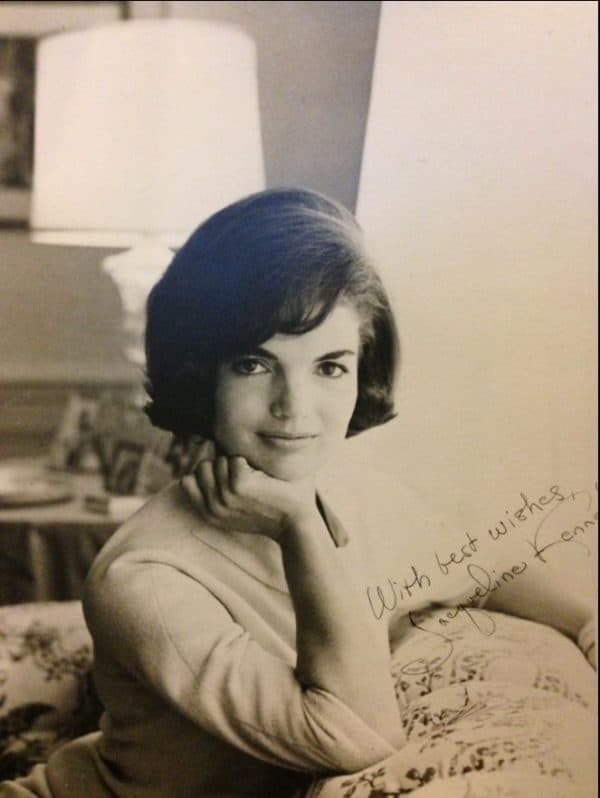 Original JFK White House Response Photo Of Mrs. Jackie Kennedy With Printed Signature