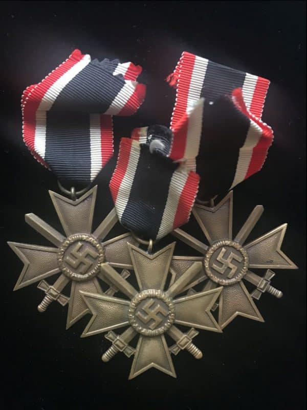 Original WWII Bronze German War Service Merit With Swords 2nd Class With Ribbon Certified By The Gettysburg Museum Of History