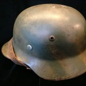 Original WWII German M-35 Double Decal Painted Camouflage Helmet U.S. Veteran Bring Back