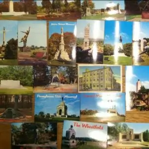 A Collection Of 18 Authentic Vintage Gettysburg Postcards 1960's