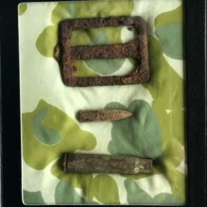 Original WWII Parachute Hook, Bullet, And Parachute Piece Recovered In Normandy France D-Day "Band Of Brothers" Area