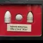Three Authentic Bullets from the Civil War-Union, Musket Ball, Sharps In Collectorâ€™s Glass Case