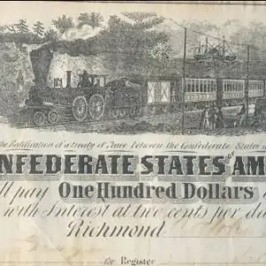 Rare $100 Train Note Confederate Money Certified By The Gettysburg Museum Of History