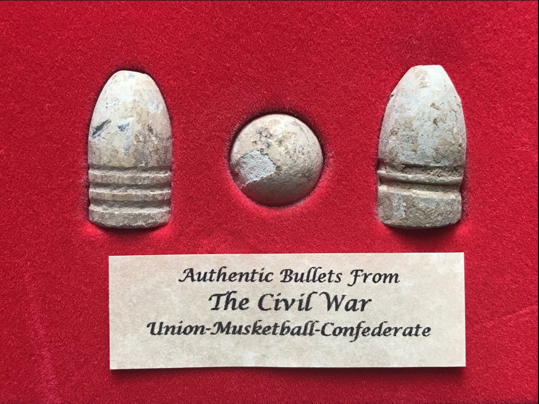 Bullets from the Civil War Union, Musket Ball Gettysburg Museum