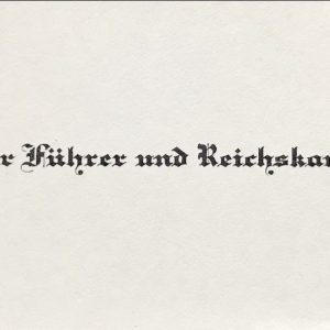 Original Very Rare Style Adolf Hitler Calling Card Taken By A U.S. Veteran Certified By The Gettysburg Museum Of History