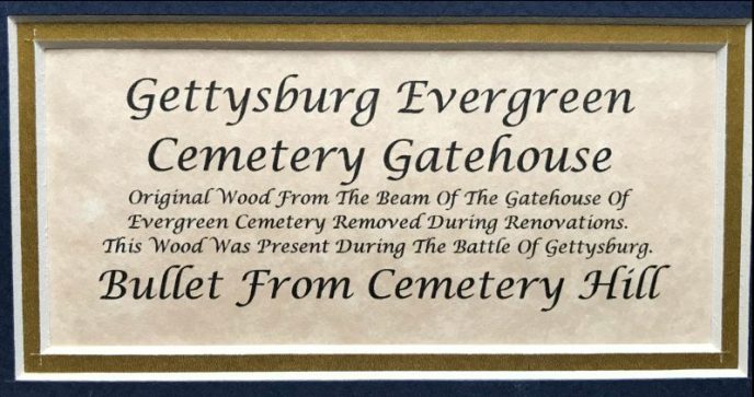 Gettysburg Cemetery Gatehouse and Witness Glass Relic