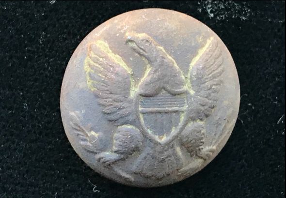 Original Civil War Enlisted Relic Eagle Coat Size Button Recovered At The Cedar Creek