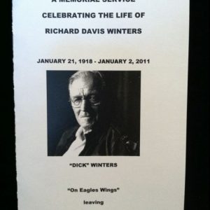 Major Dick Winters (Band Of Brothers) Memorial Program Copy From His Files