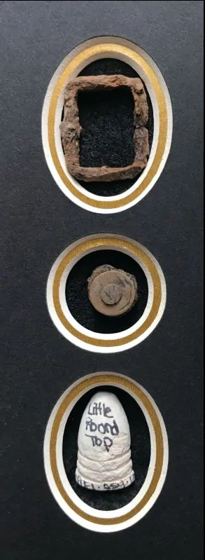 The Little Round Top battlefield artifacts in collector case