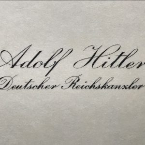 Original Rare Adolf Hitler Calling Card Taken By A U.S. Veteran Certified By The Gettysburg Museum Of History