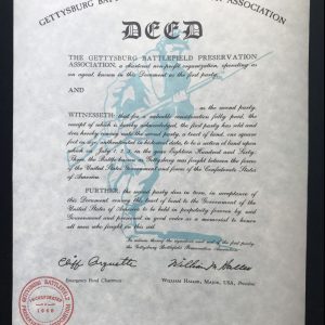 Authentic 1959 "Deed To The Gettysburg Battlefield" Cliff Arquette AKA Charlie Weaver