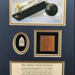 General Daniel E Sickles Gettysburg Amputation Blood Stained Wood And Bullet As Seen On â€œPawn Starsâ€ In Collectors Glass Case Certified