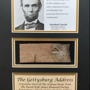 Historic Witness Wood Gettysburg Address Abraham Lincoln Wills House In Collectors Glass Case Certified