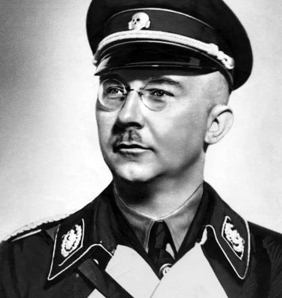 Photograph of SS leader Heinrich Himmler, whose personal calling card was recovered from Himmler's house.