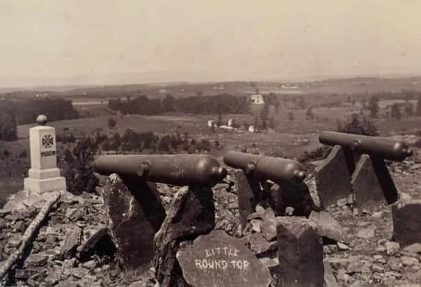 Little Round Top Battle of Gettysburg scenic view with 20th Maine location