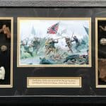 Deluxe Set Authentic Relics From Pickettâ€™s Charge Area Of The Battle of Gettysburg In Collectorâ€™s Glass CaseCertified