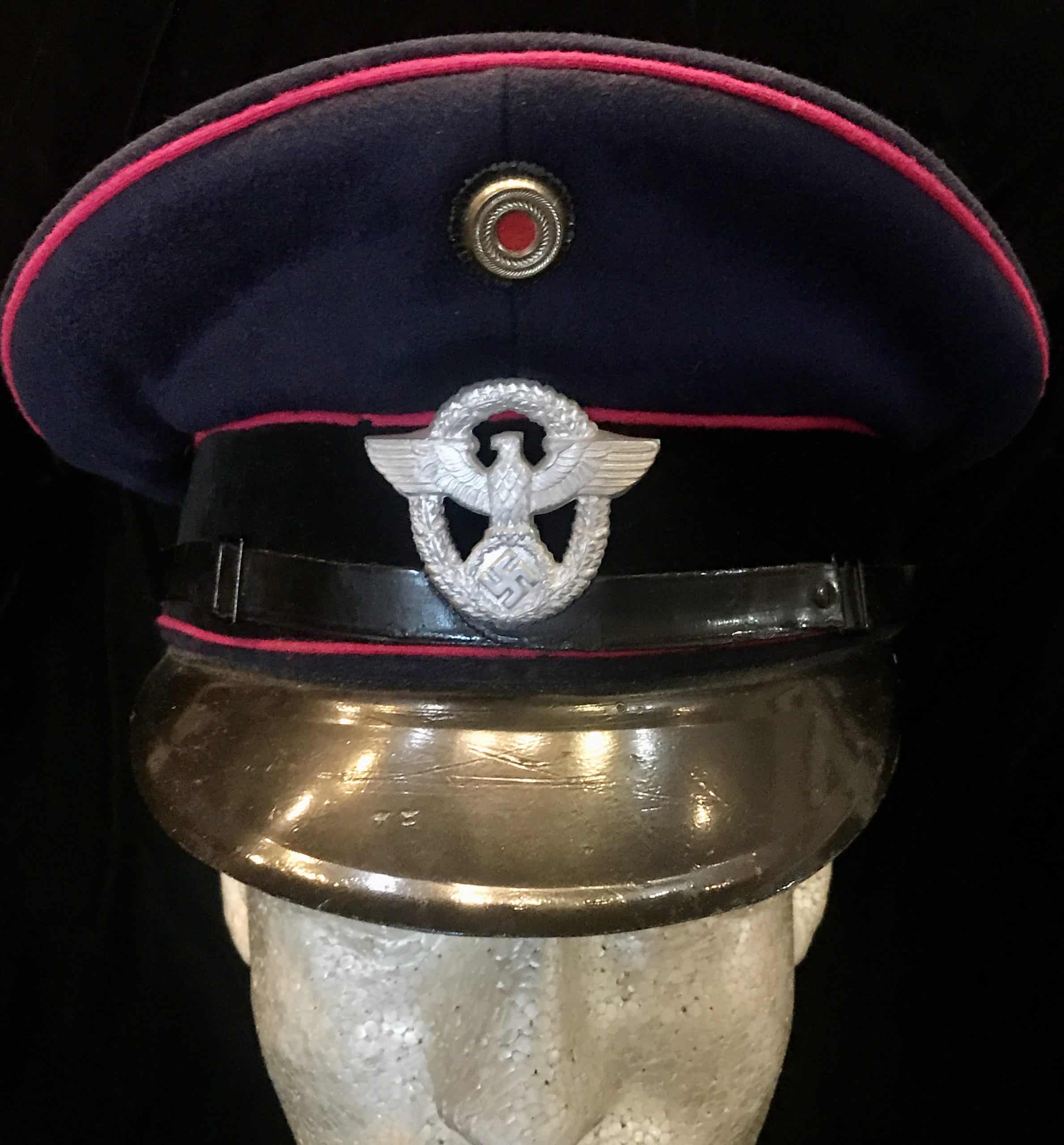 WWII German Fire Police Visor Cap Authentic Museum Quality