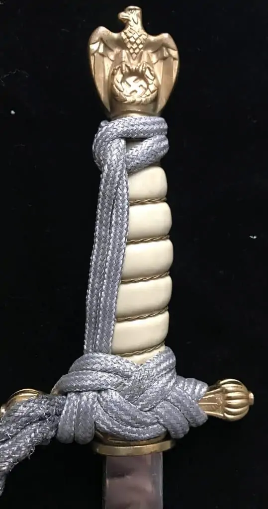 German naval dagger close-up – WW2 German navy dagger with detailed grip and eagle